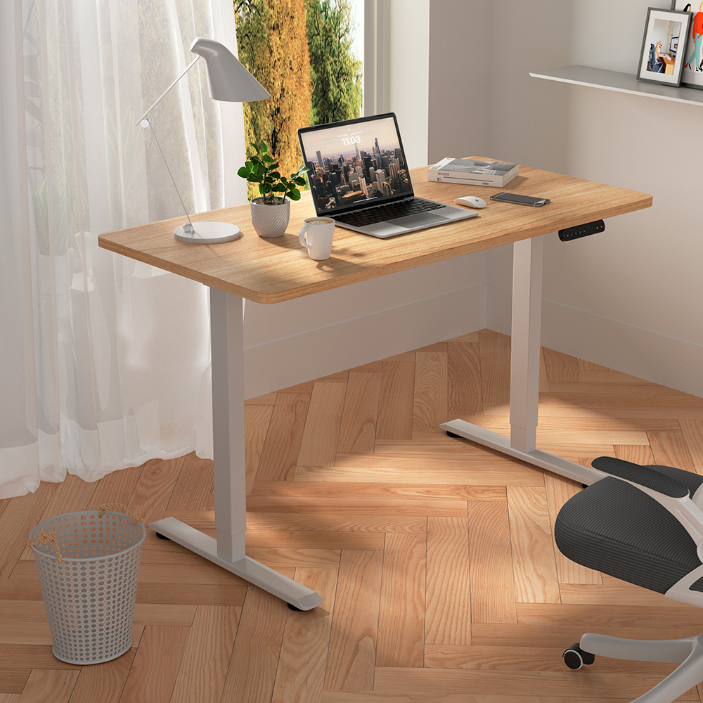 Стол с электроприводом WellDesk Prime 1300x675х18 белый/дуб санта-фе винтаж (9191462+9178196) - 4