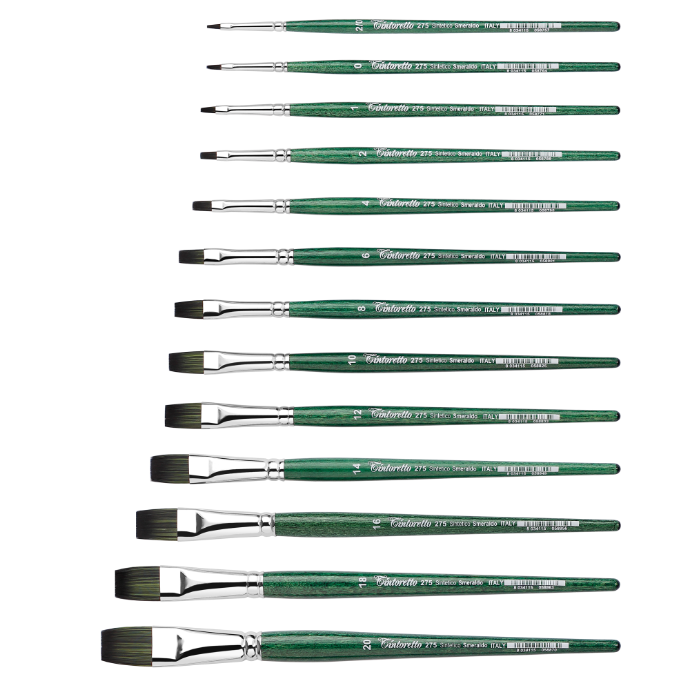 Кисть для рисования "Tintoretto Emerald", синтетика, плоская, №14 - 2
