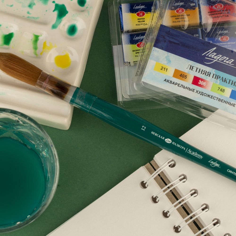 Кисть "Ладога", синтетика, круглая, на короткой ручке, №12 - 4