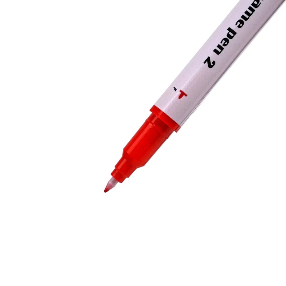 Маркер перманентный "Twin Name Pen", двусторонний, красный - 5