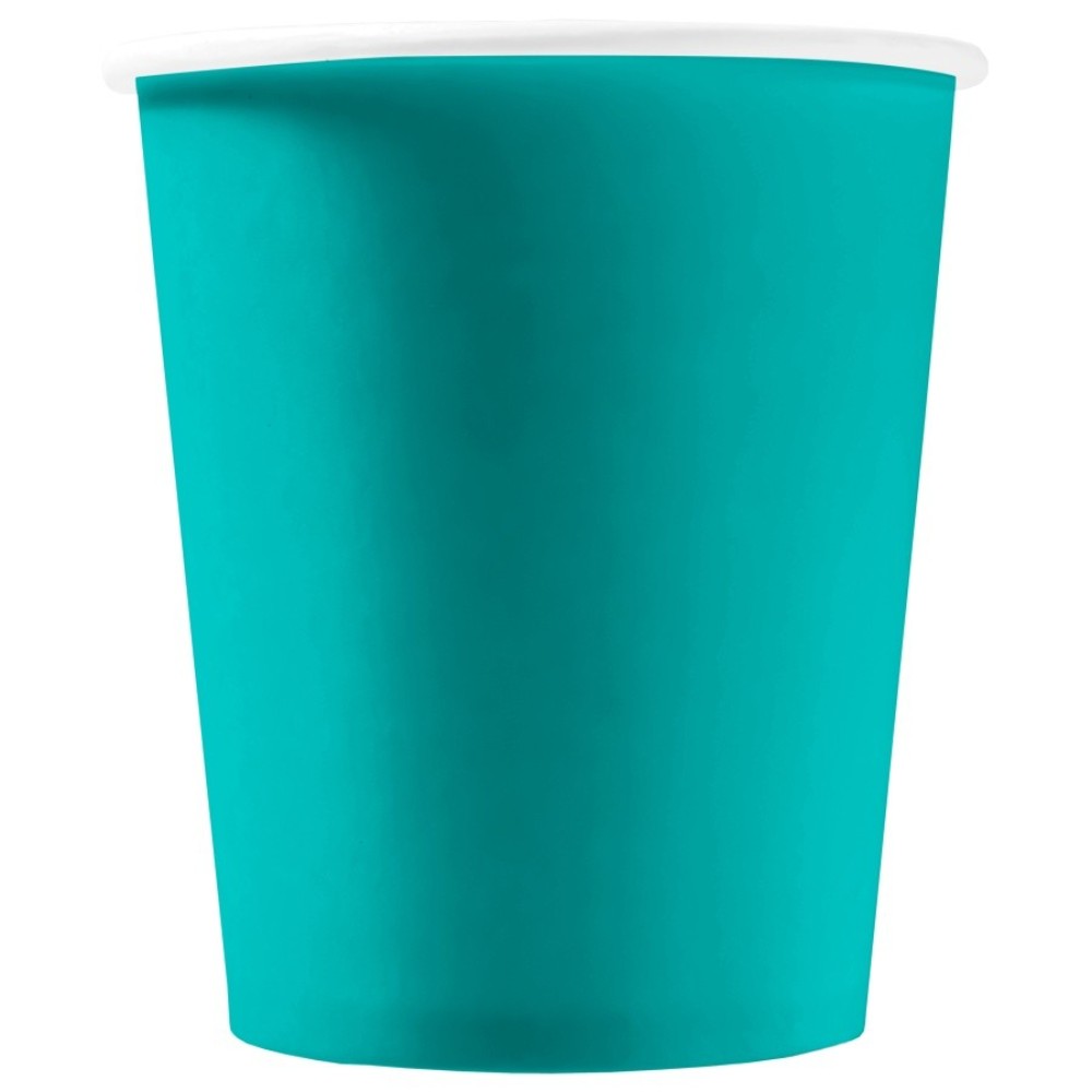 Стакан картонный 250 мл, бирюзовый