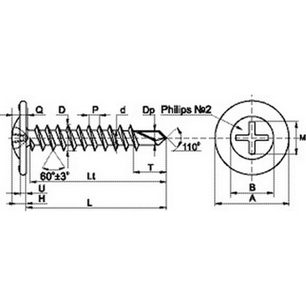 Саморез 4.2х19 мм с прессшайбой, сверло, 1000 шт. - 2