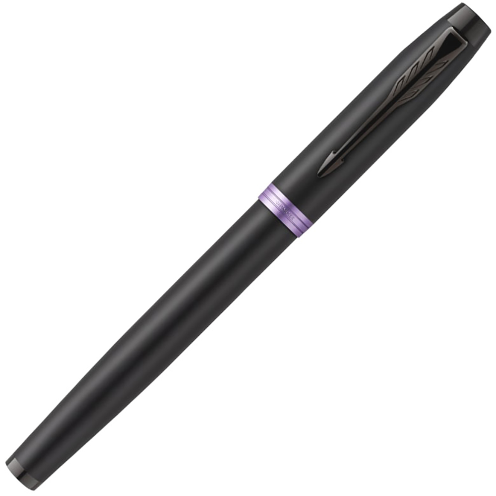 Ручка-роллер Parker "IM Vibrant Rings T315 Amethyst Purple PVD", 0,5 мм, черный, фиолетовый, стерж. черный - 4