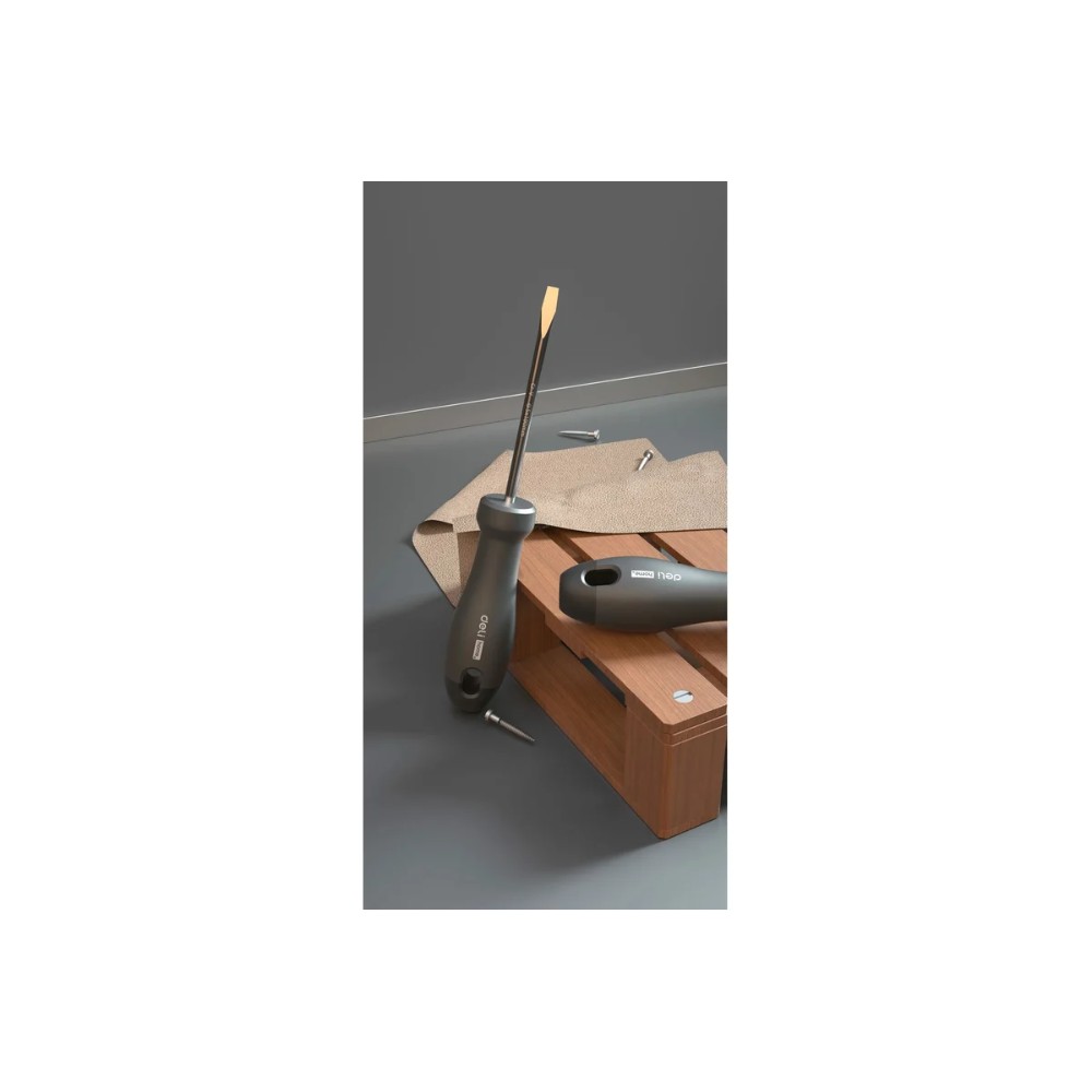 Набор отверток Deli HS EHT1002, 2 шт.(PH1х100,SL5х100), Soft Touch, черный - 5