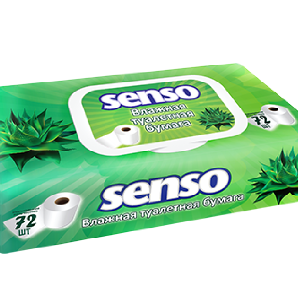 Влажная туалетная бумага "Senso" Алоэ и молочная кислота