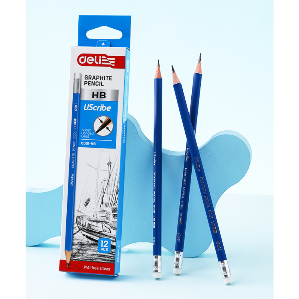 Карандаш простой "Deli Uspire", HB, синий - 6