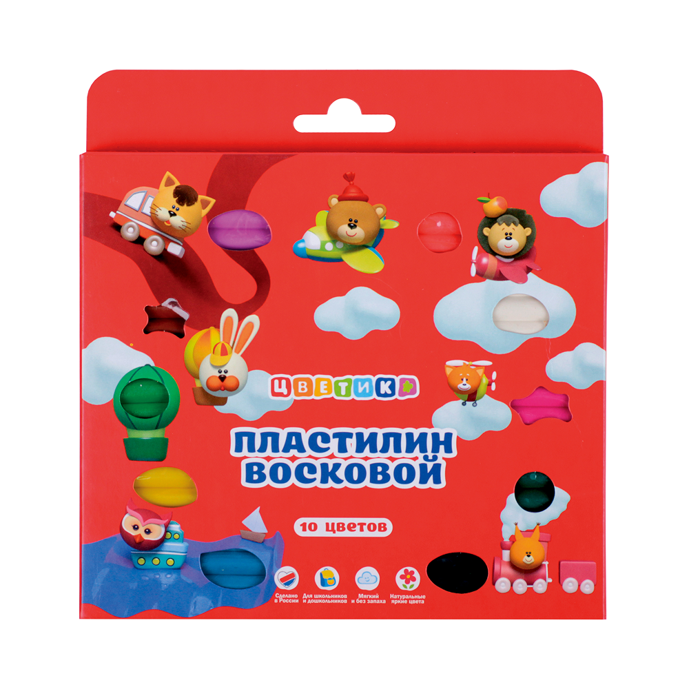 Пластилин восковой "Цветик" для детской лепки