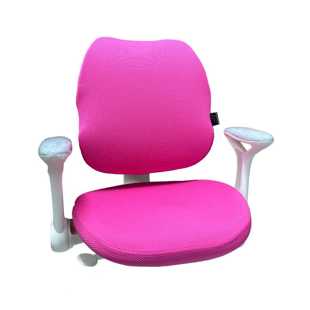 Кресло детское Ergosmart Antey, ткань, пластик, корпус белый, подставка для ног, с чехлом розовым, серый - 11