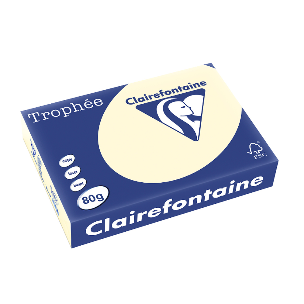 Бумага цветная "Trophée", А4, 500 листов, 80 г/м2, кремовый