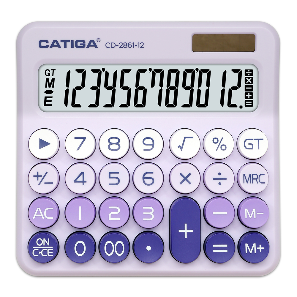Калькулятор настольный CD-2861-12 Catiga, 12-разрядный, пластик, фиолетовый