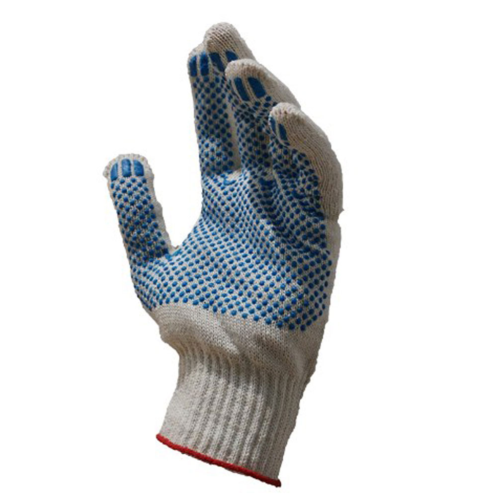 Перчатки трикотажные х/б "Лайт", с ПВХ покрытием точка из 4-х нитей