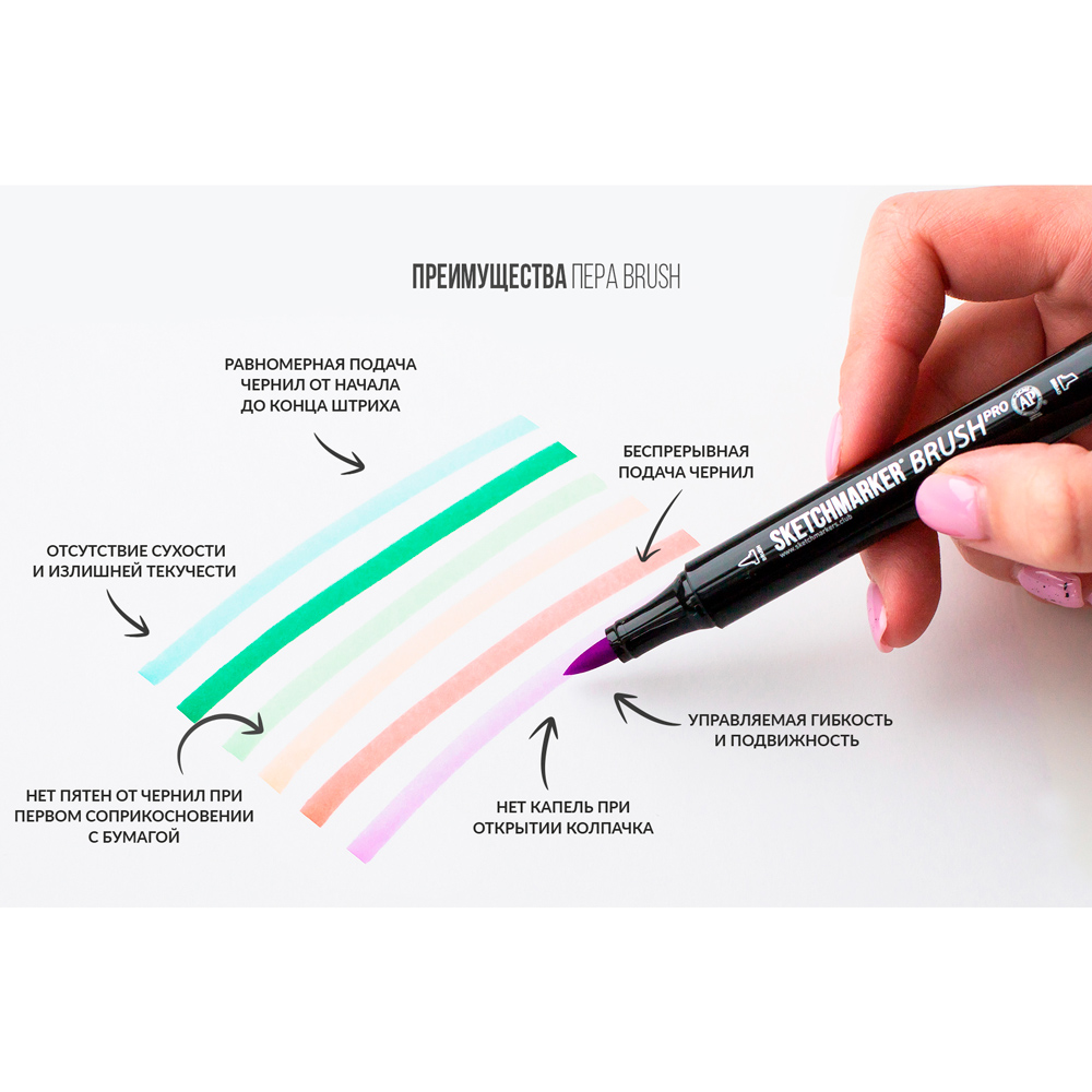 Маркер перманентный двусторонний "Sketchmarker Brush", BG13 песчаник - 8