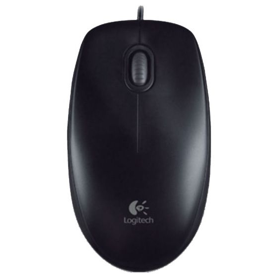 Мышь Logitech "Mouse B100", проводная, 800 dpi, 3 кнопки, черный