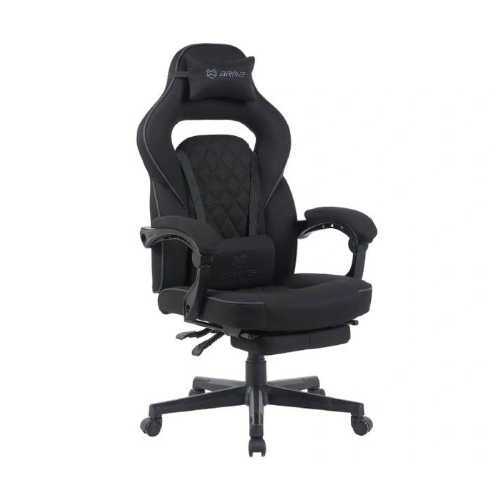Кресло игровое BRAVE WS-5-1 Wong Black, ткань, черный