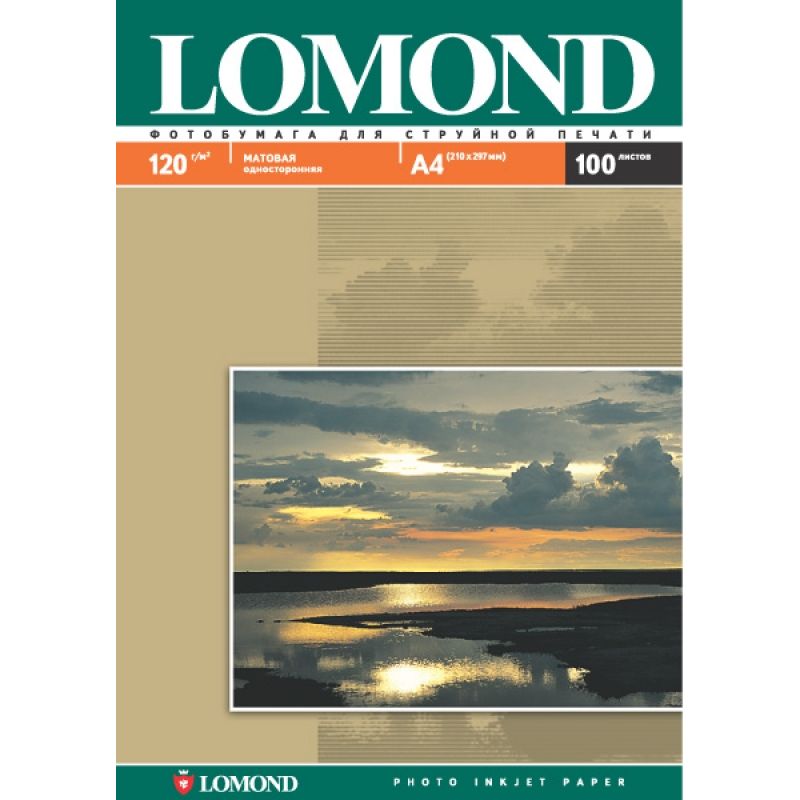 Фотобумага матовая для струйной фотопечати "Lomond", А4, 50 листов, 230 г/м2
