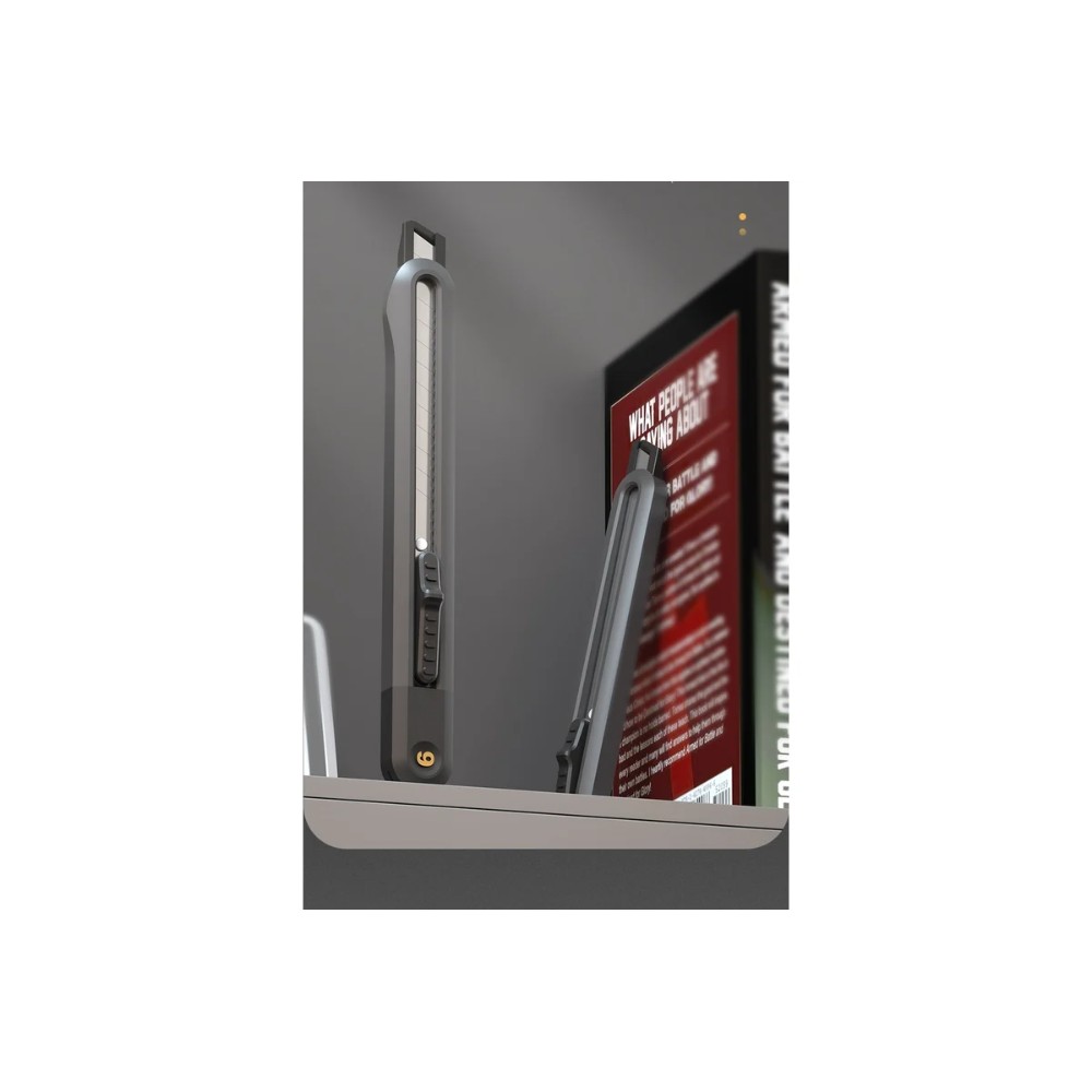 Набор ножей строительных Deli HS EHT4003, 3 шт (ножи 9мм/18мм/трапеция), Soft Touch, черный - 5