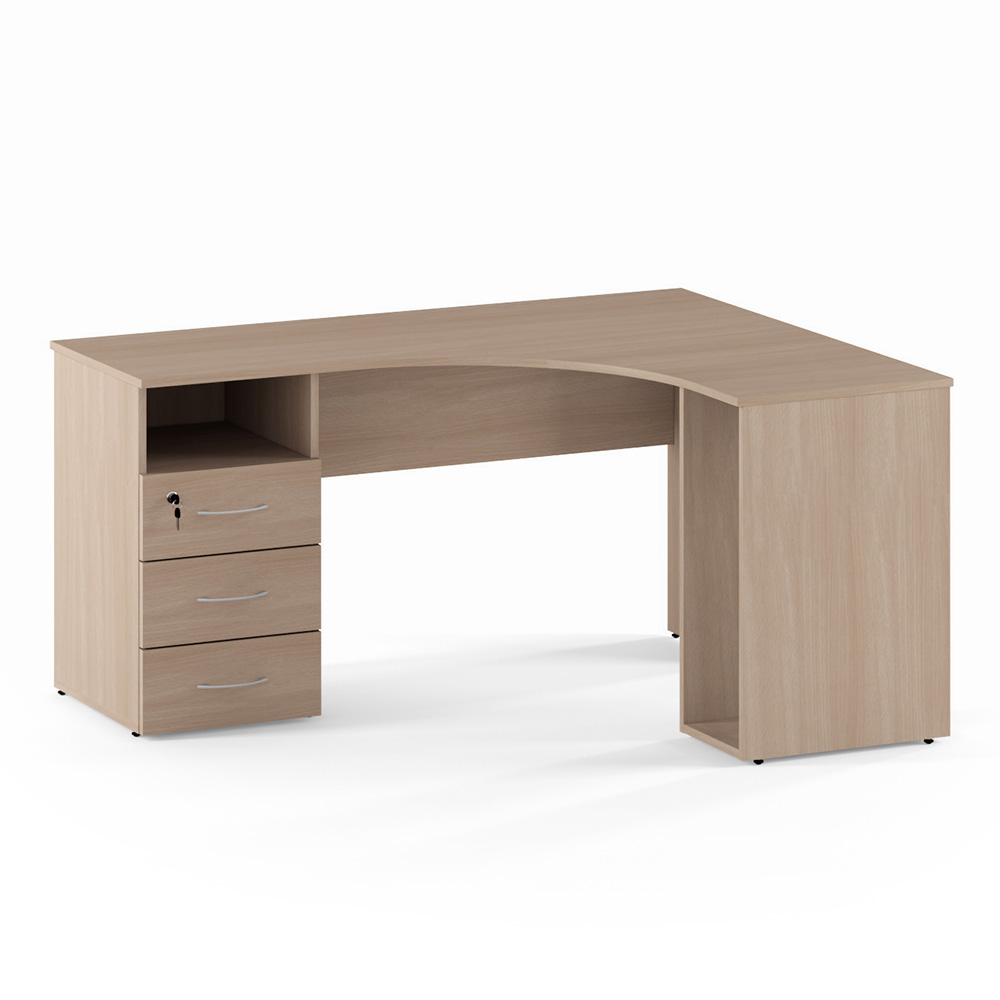 Коллекция Столица стол письменный угловой С-086/1 правый, 1500х1200/500х750 мм, дуб сонома