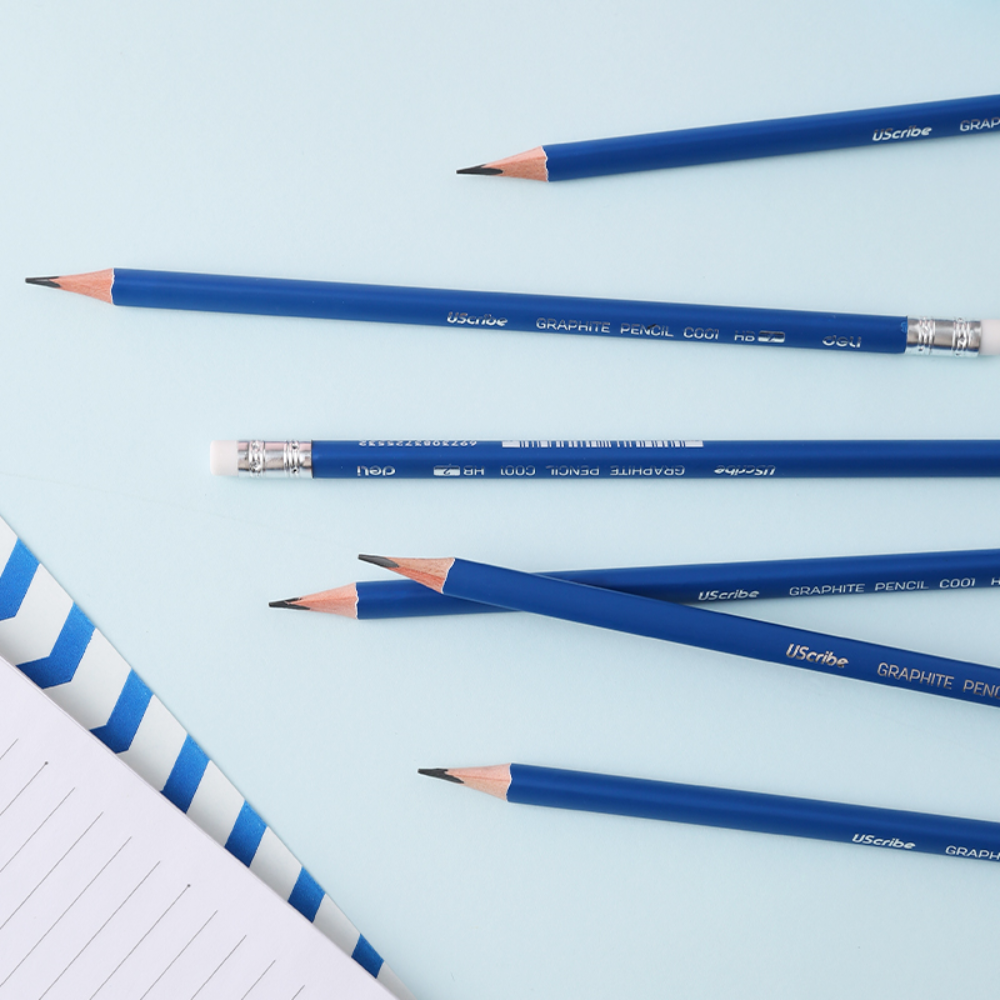 Карандаш простой "Deli Uspire", HB, синий - 4