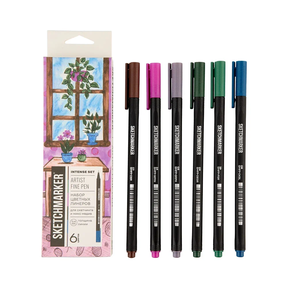 Ручка капиллярная "Sketchmarker Artist fine pen Intense", 6 шт. - 7