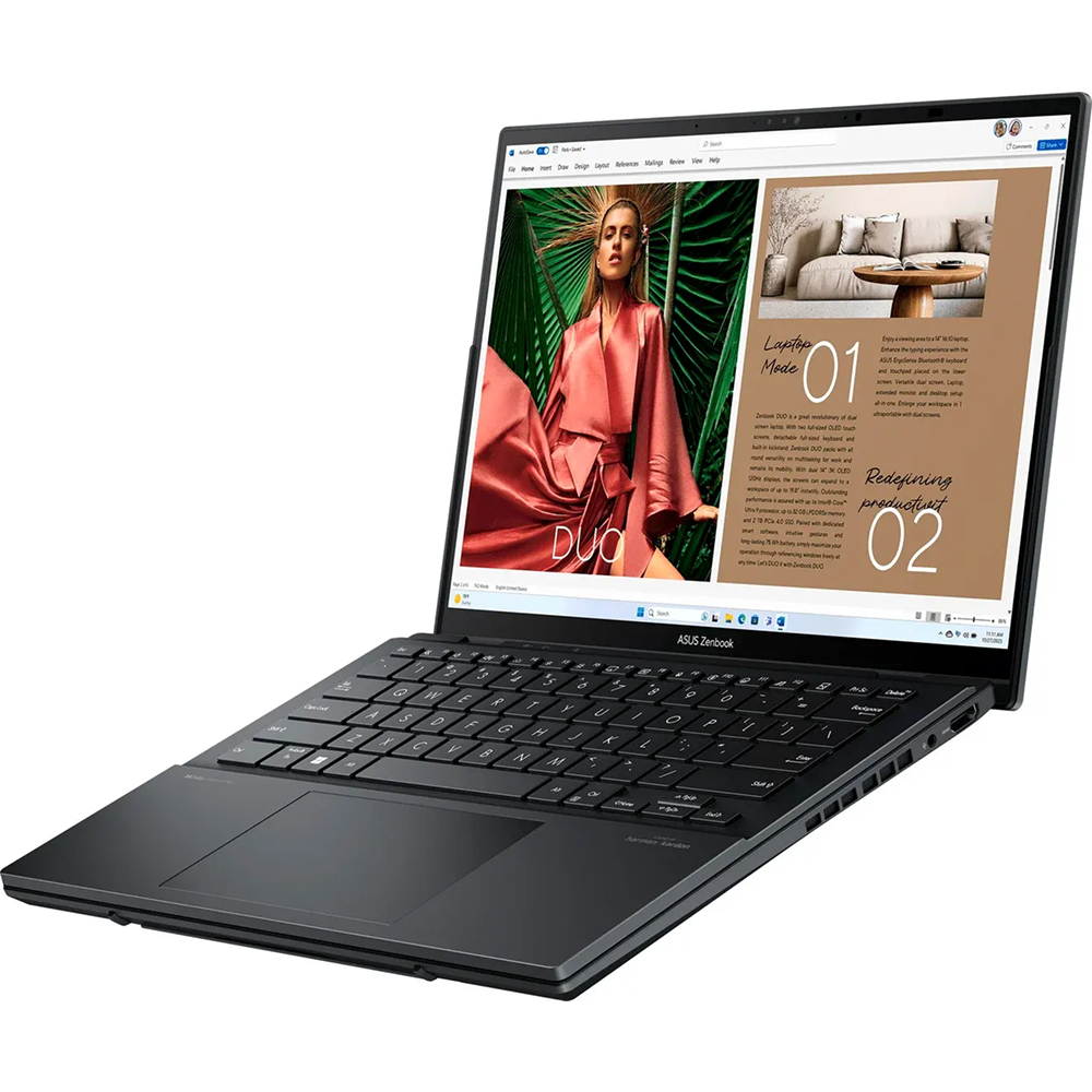 Ноутбук ASUS Zenbook Duo UX8406CA-QL080W, 16GB, 1TB, W11H, черный 