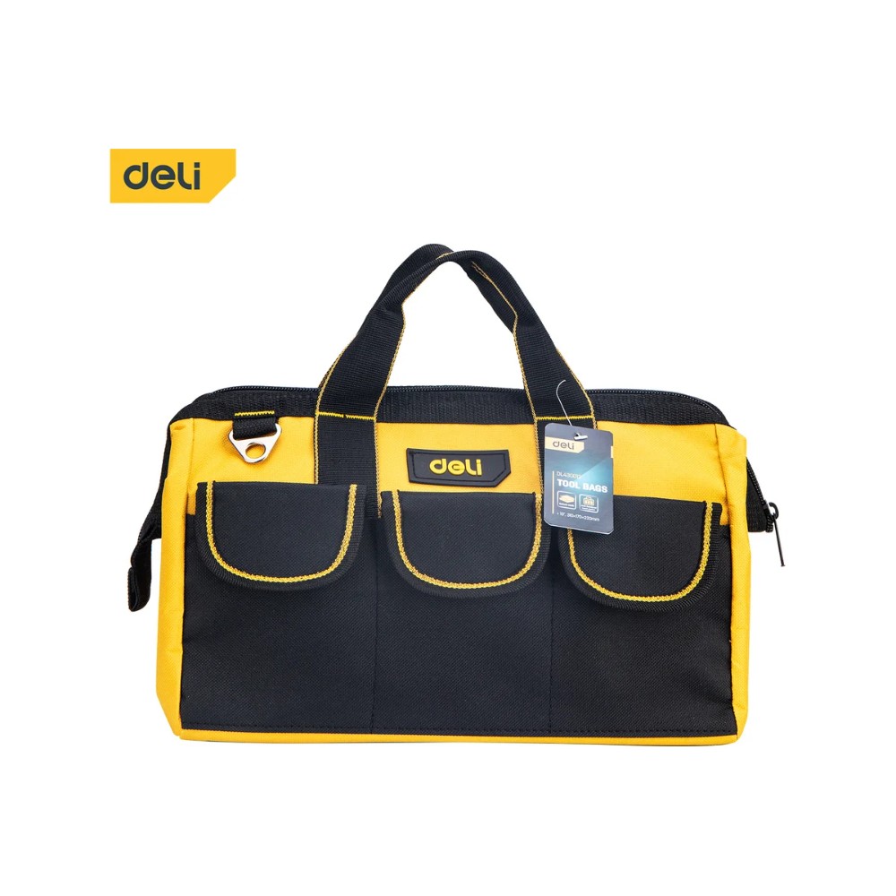 Сумка для инструментов Deli YS EDL430013, 310х170х220 мм, ткань Oxford, черный, желтый - 2