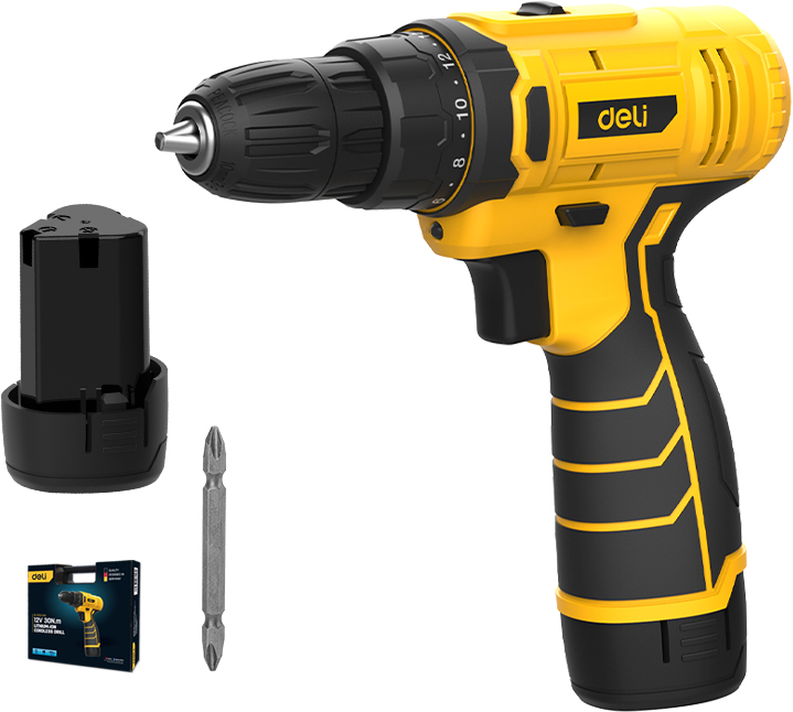 Аккумуляторная дрель-шуруповерт Deli YS EDL-DZ12-5A2