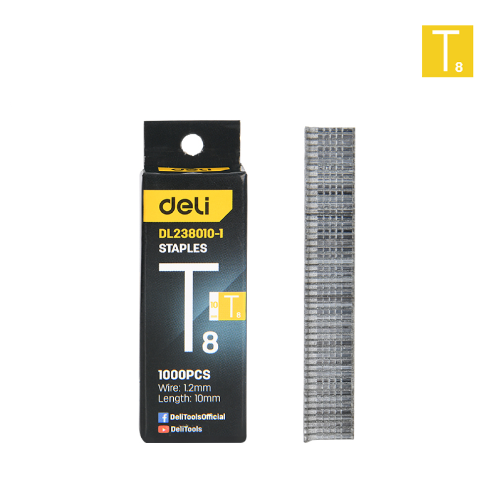 Скоба T Deli EDL238010-1, 1,2x10 мм, 1000 шт. - 4