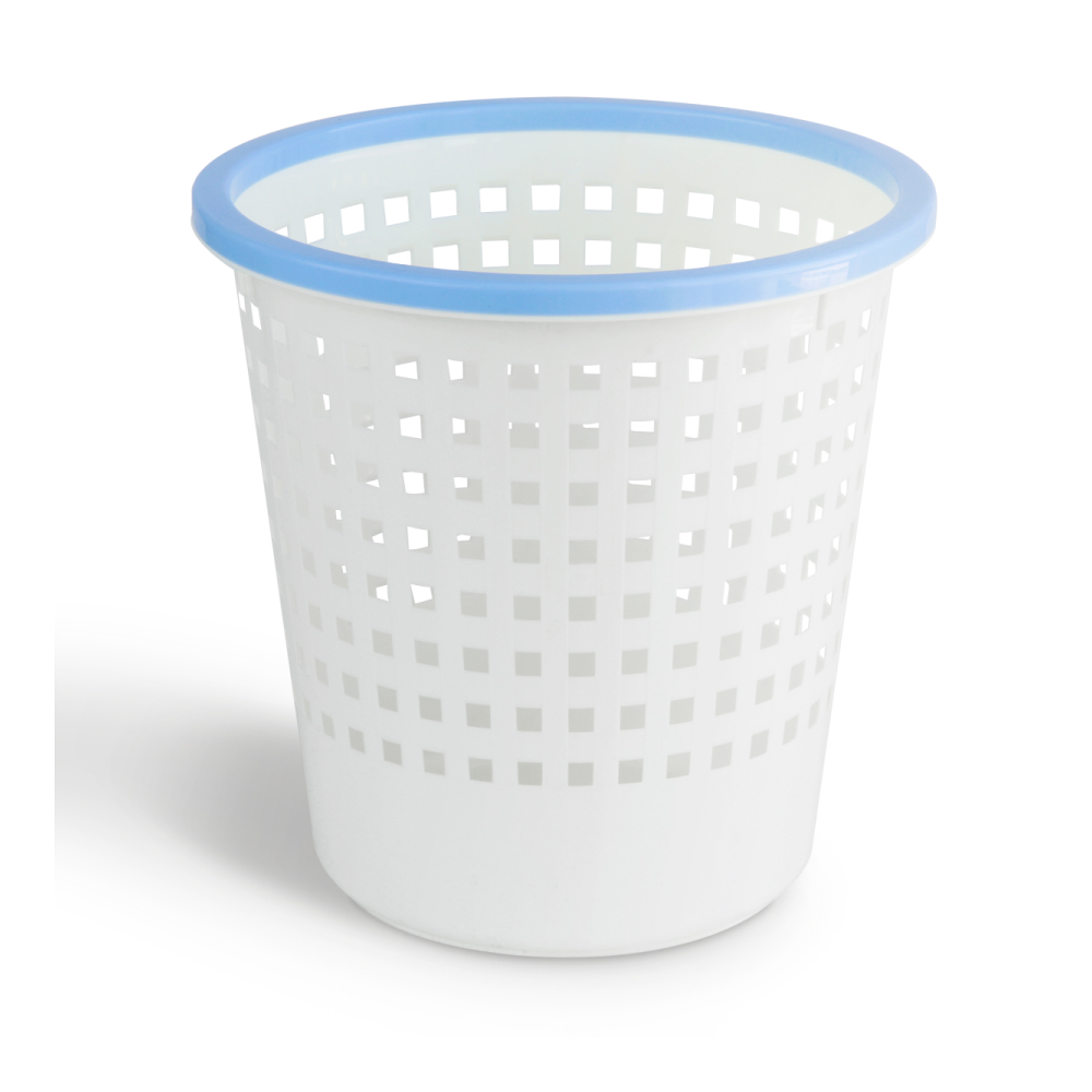Урна для мусора "Deli", 11.5 л, пластик, белый, голубой