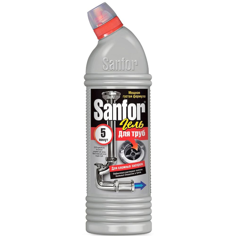 Средство для удаления засоров в трубах "Sanfor"