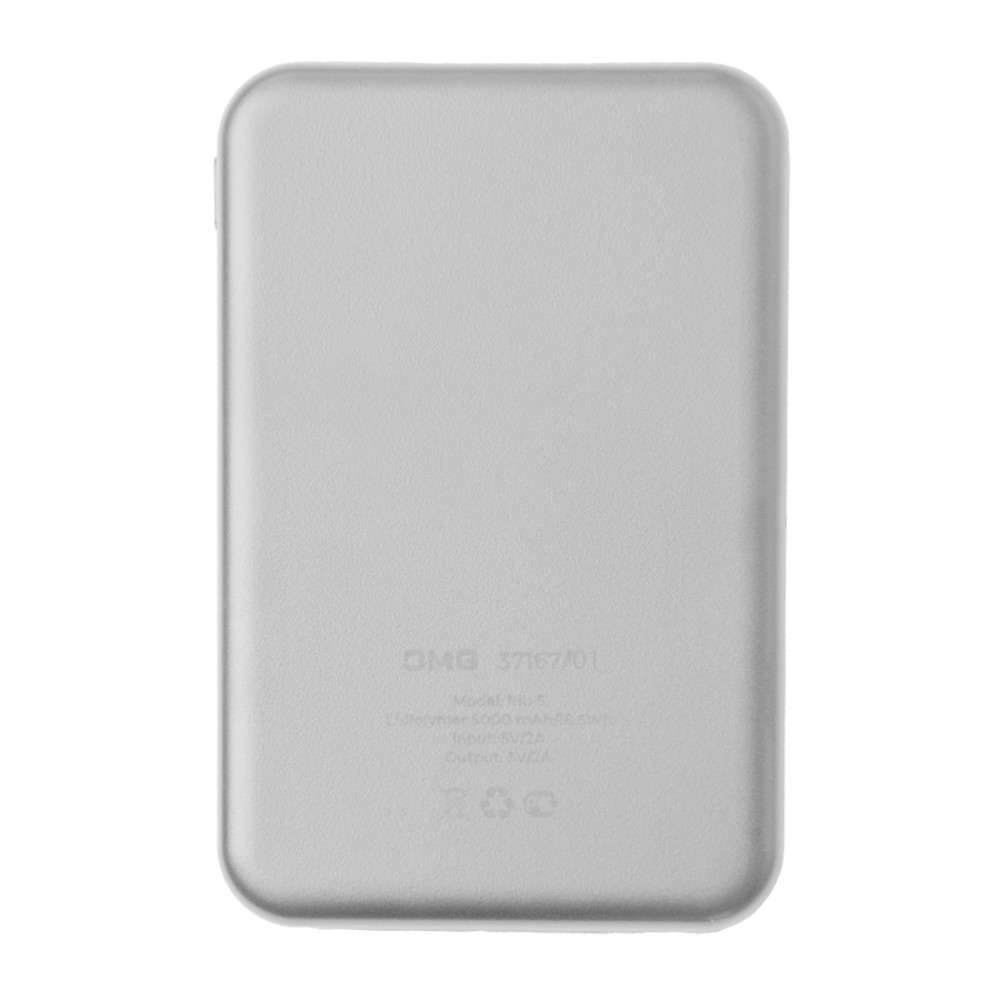 Внешний аккумулятор Power Bank "Rib 5", 5000 mAh, белый - 3