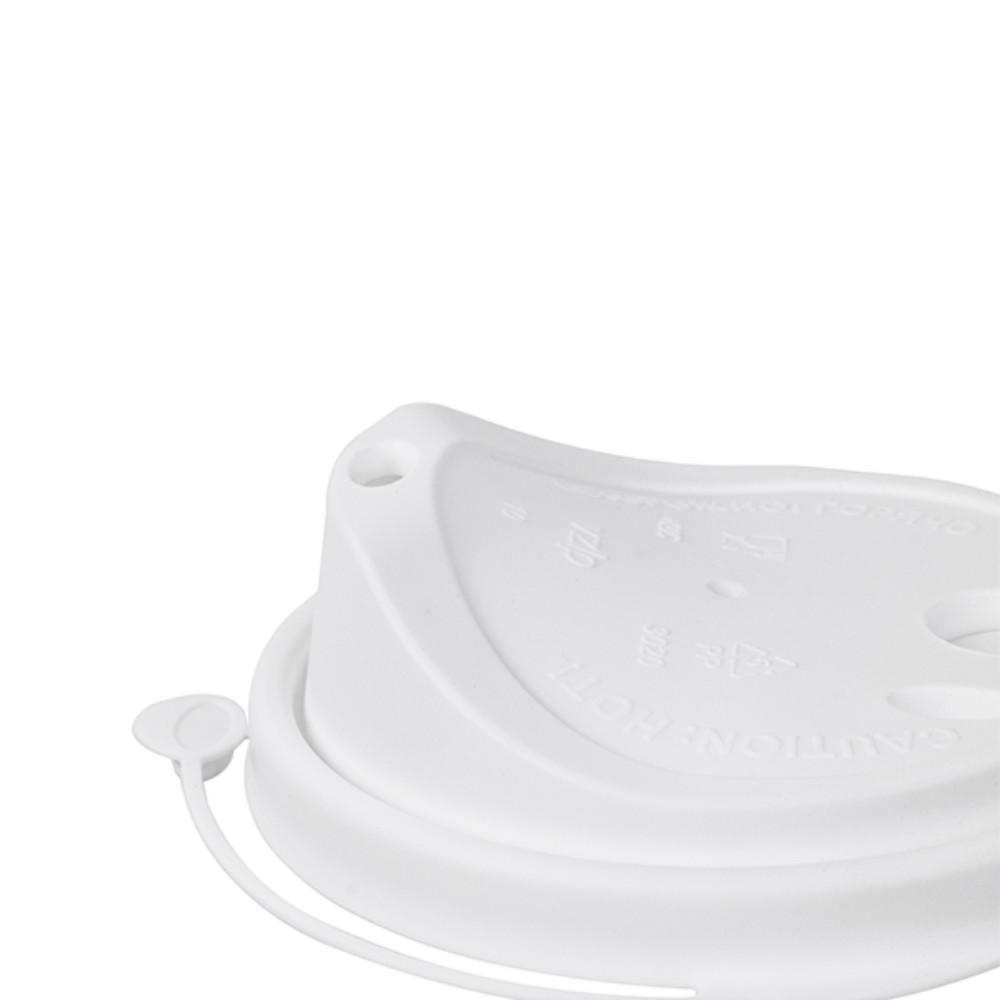 Крышка пластиковая для стаканов d=80 мм, для горячих напитков, 50 шт/упак, флип-топ, белый - 4