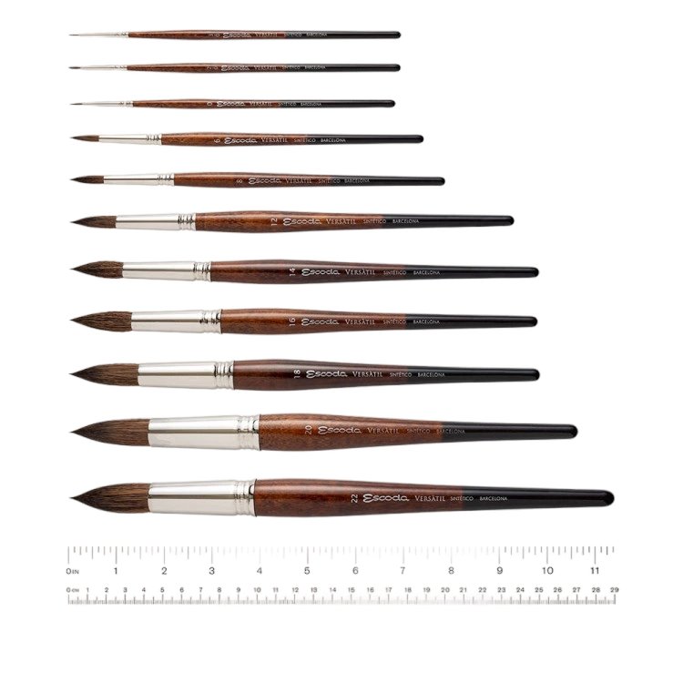 Кисть "Escoda Versatil Brush S/H 1540", синтетика, круглая, №1 - 3
