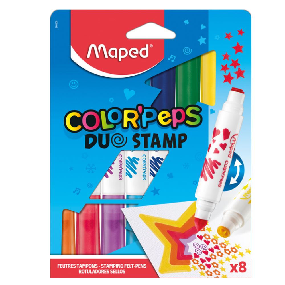 Фломастеры Maped "Color Peps Duo Stamps", 8 шт