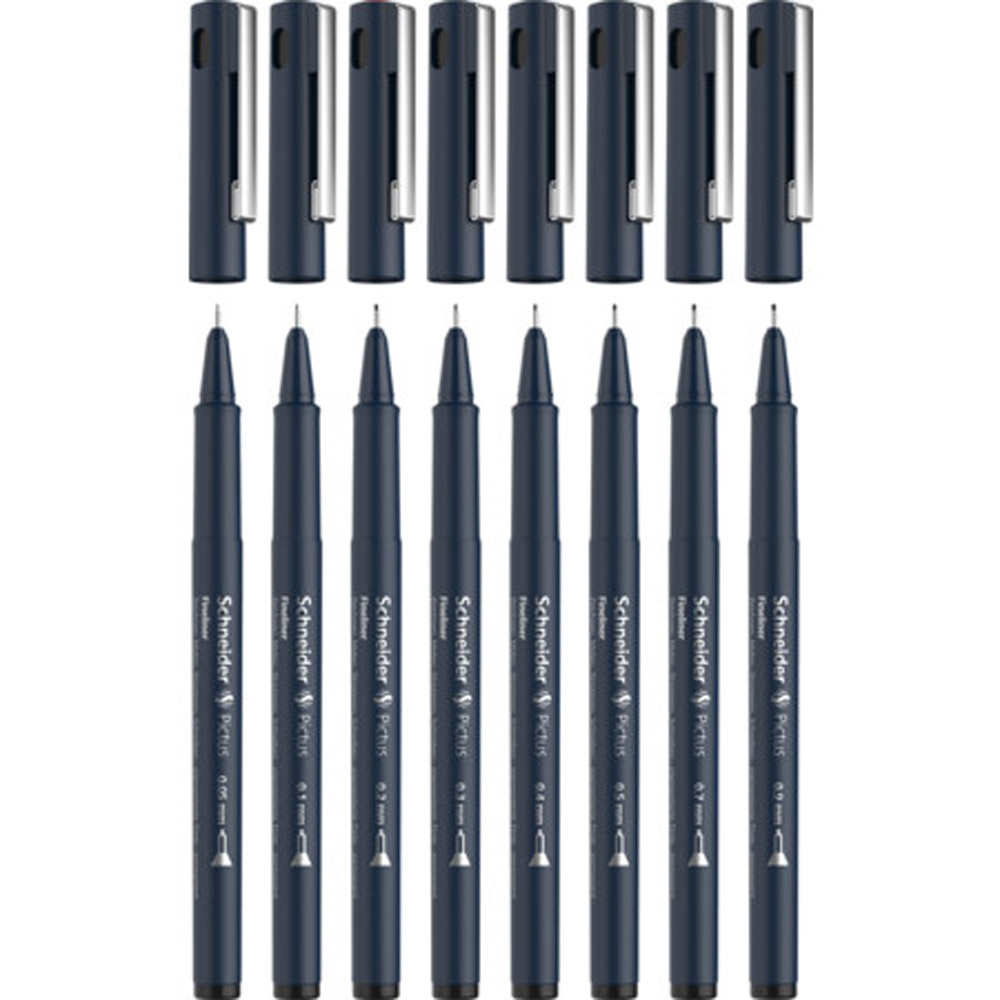 Набор ручек капиллярных "Schneider Fineliner Pictus", 8 шт - 2