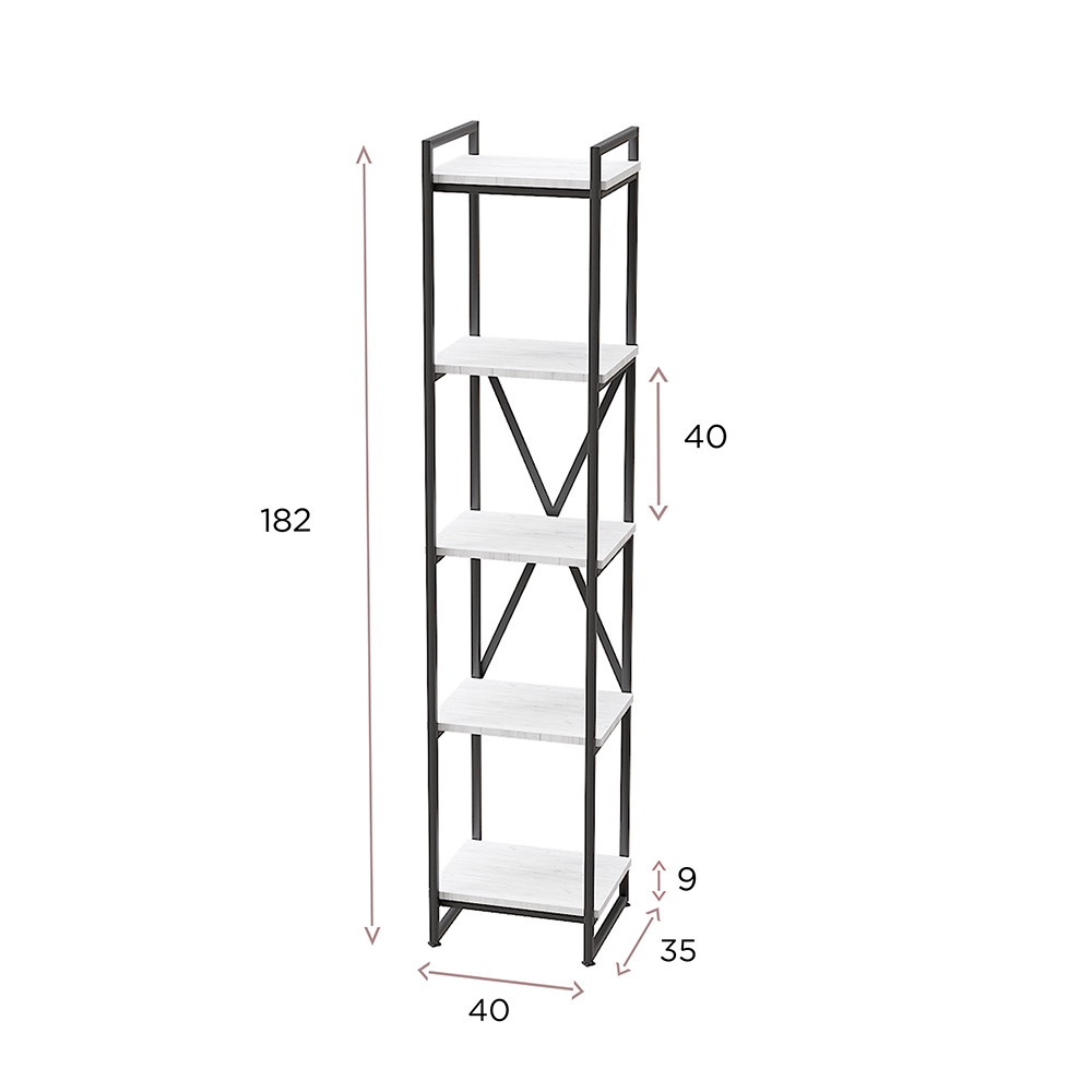 Стеллаж "Loft CH-2", 400х350х1820 мм, черный, табачный крафт - 3