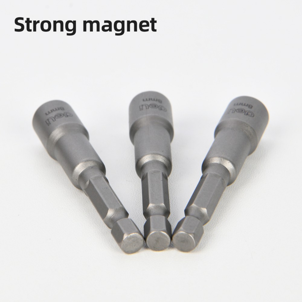 Набор насадок шестигранных магнитных Deli YS EDL4808T, 8 мм, HEX 1/4", серебристый - 2