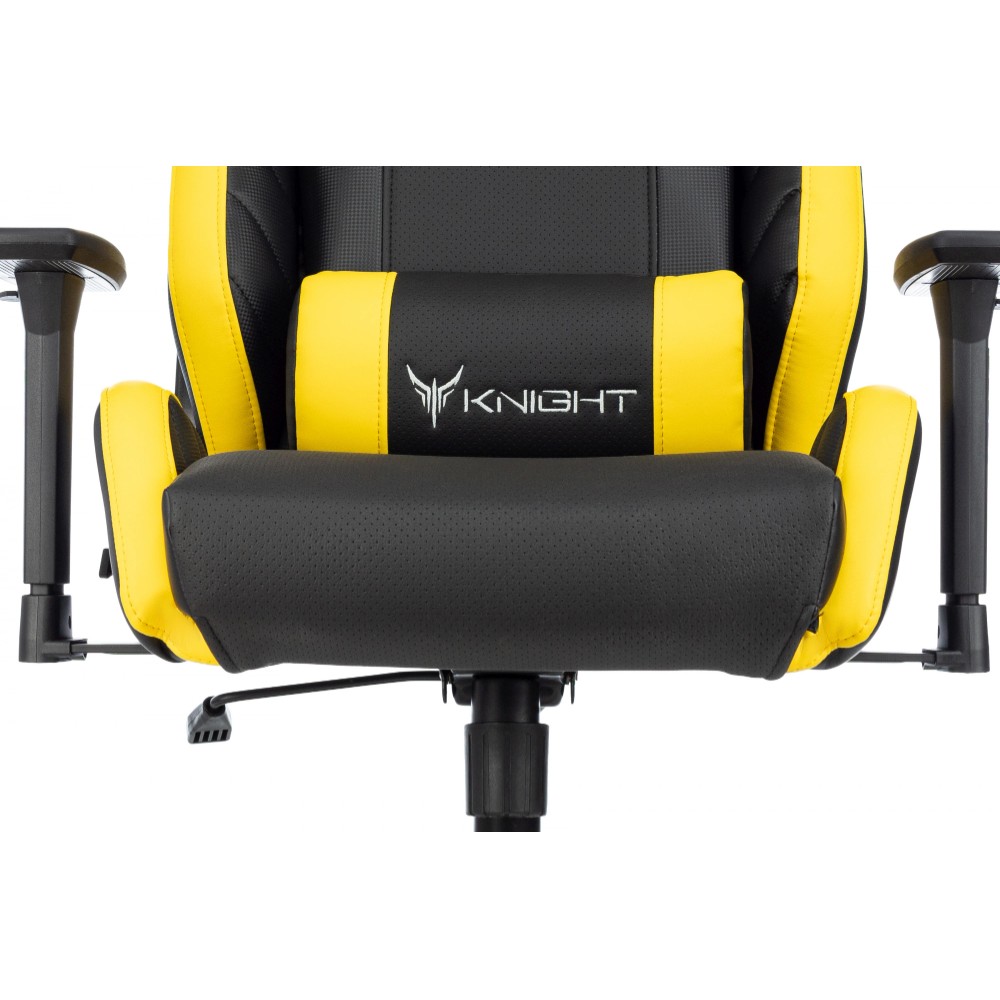Кресло игровое Бюрократ Knight Thunder 5X экокожа, черный, желтый, металл - 11