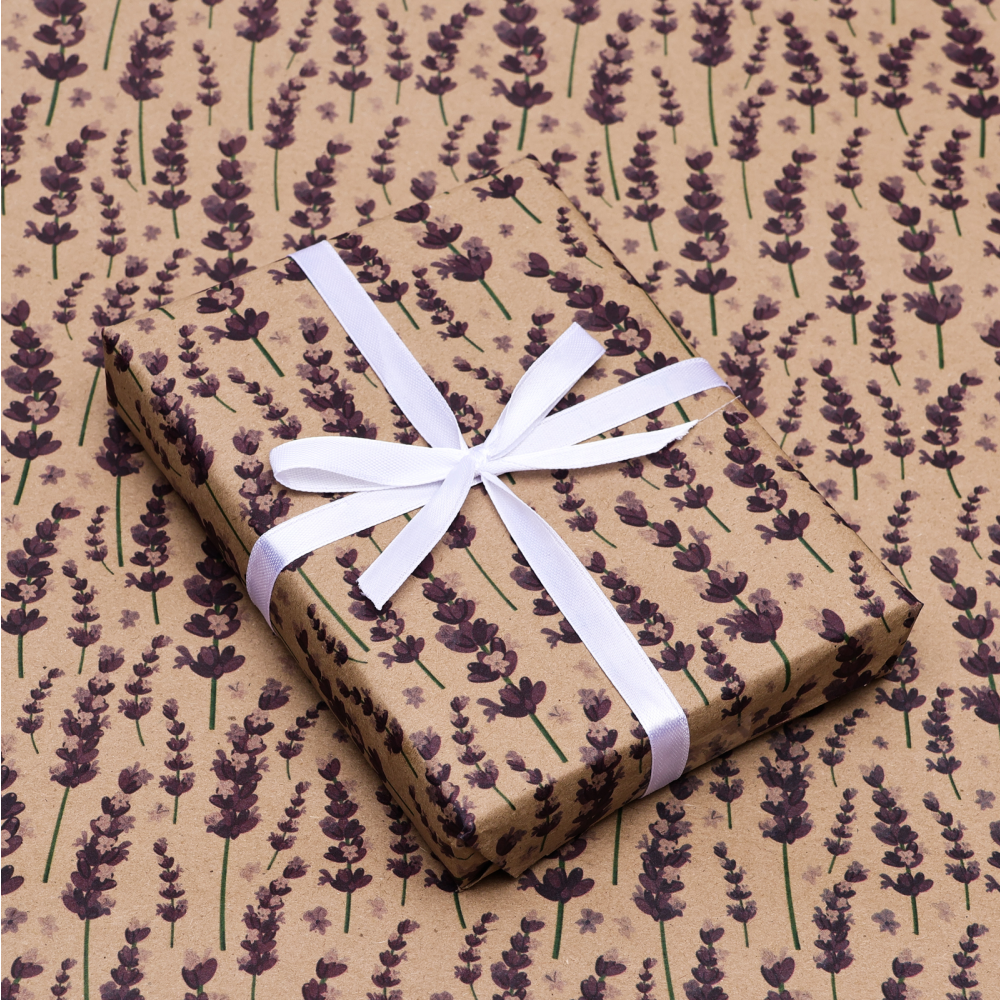 Бумага декоративная в рулоне "Фиолетовые цветы"