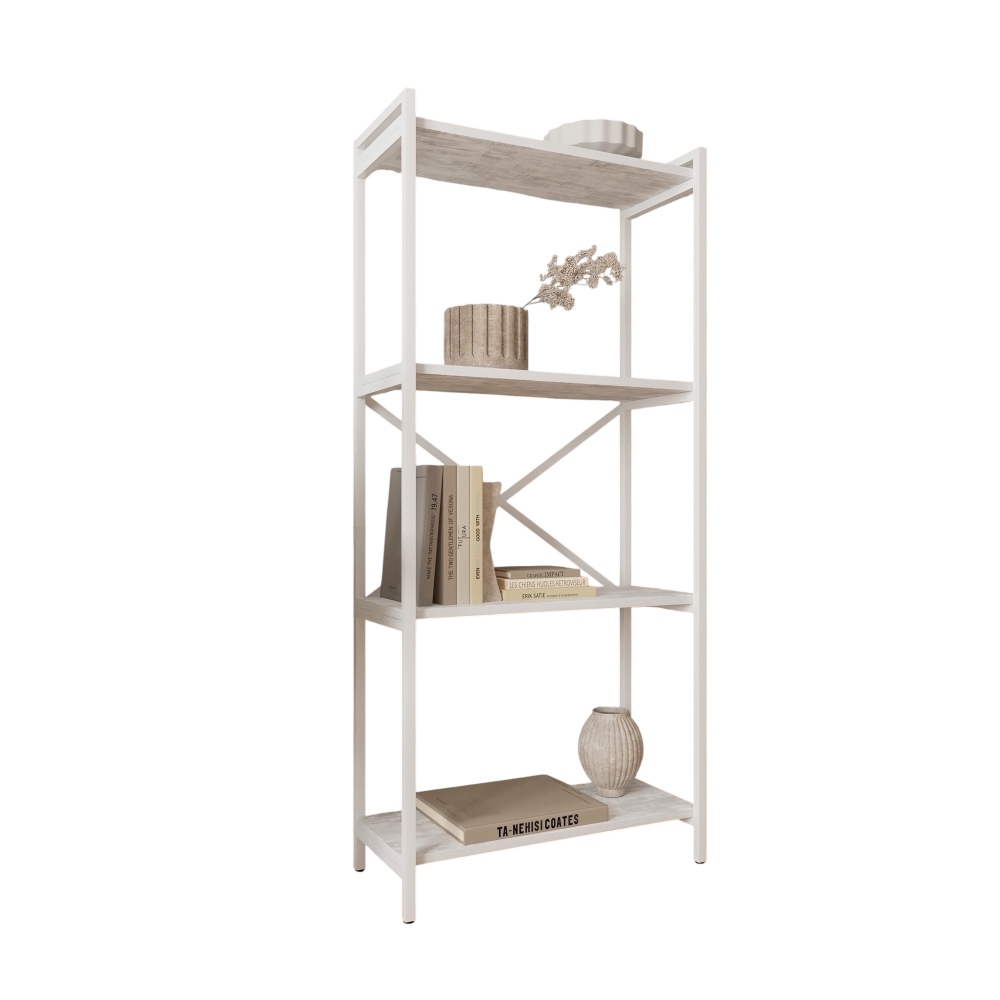 Стеллаж ALLERD RION, белый муар