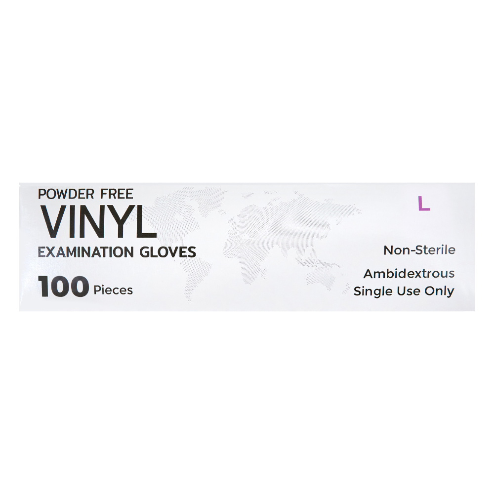 Перчатки виниловые одноразовые, р-р L, 100 шт./уп., прозрачный - 4