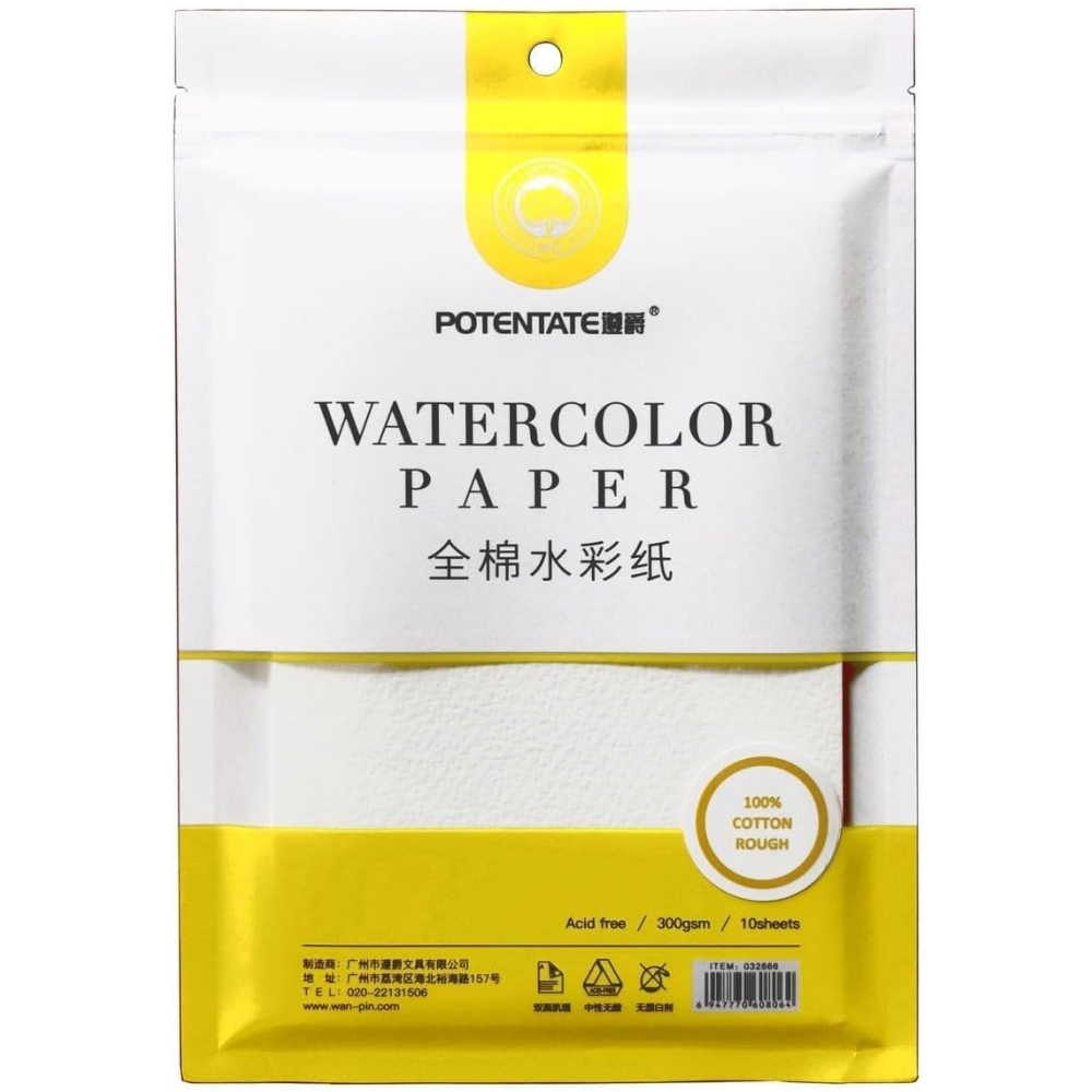 Бумага для акварели "Potentate", 100% хлопок, торшон