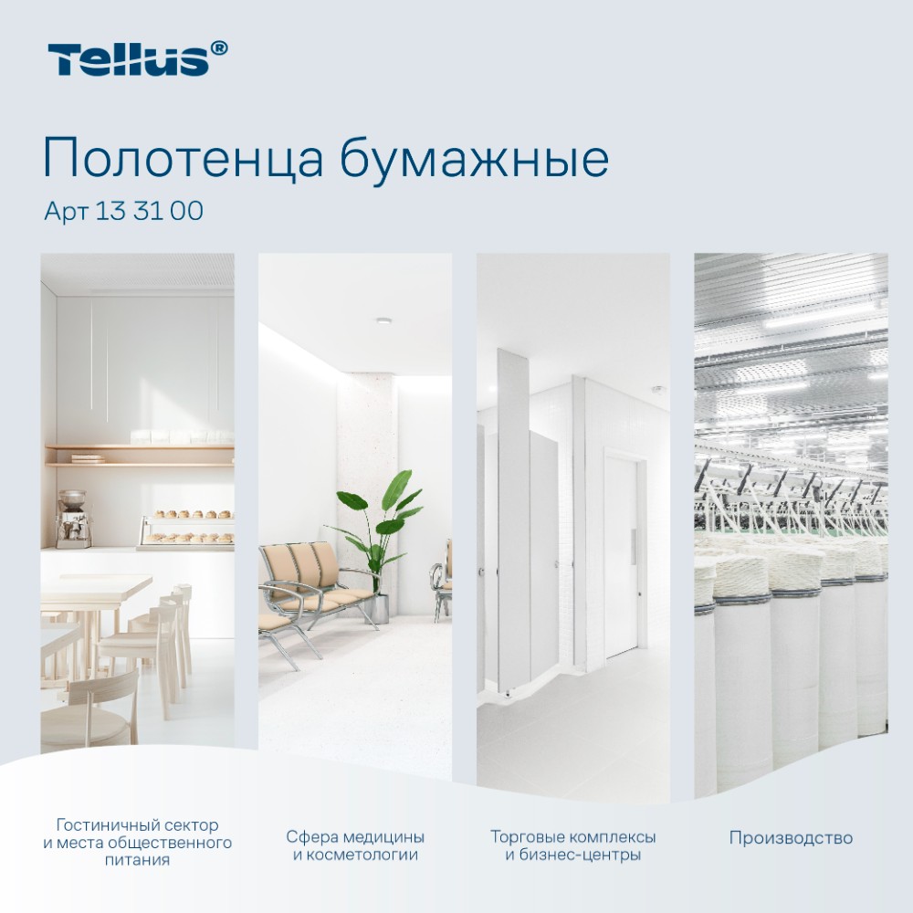 Полотенца бумажные Tellus Синглфолд Премиум, листовые, 2 слоя, 200 листов, H3 - 10