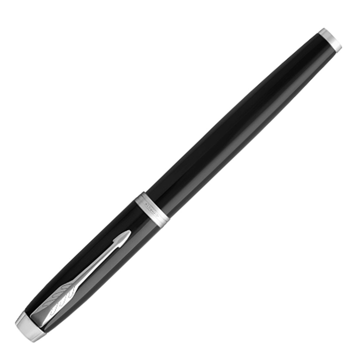 Ручка перьевая "Parker IM Black Lacquer CT", F, черный, серебристый, патрон синий - 2