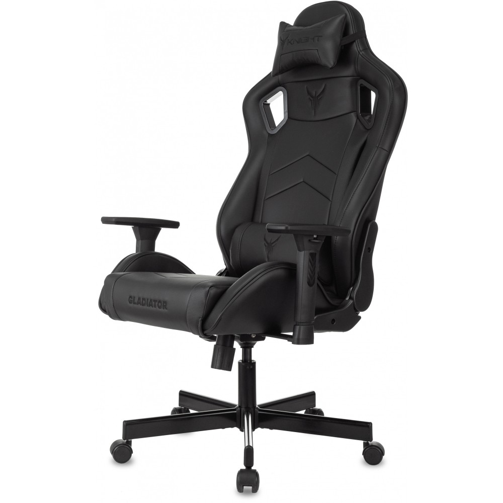 Кресло игровое Бюрократ Knight Gladiator, экокожа, металл, черный - 3