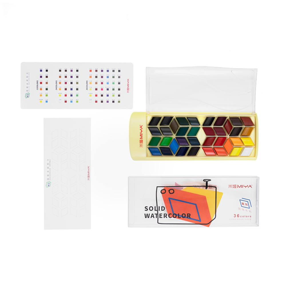 Набор красок акварельных "Himi Rhombus", 36 цветов, кюветы - 2