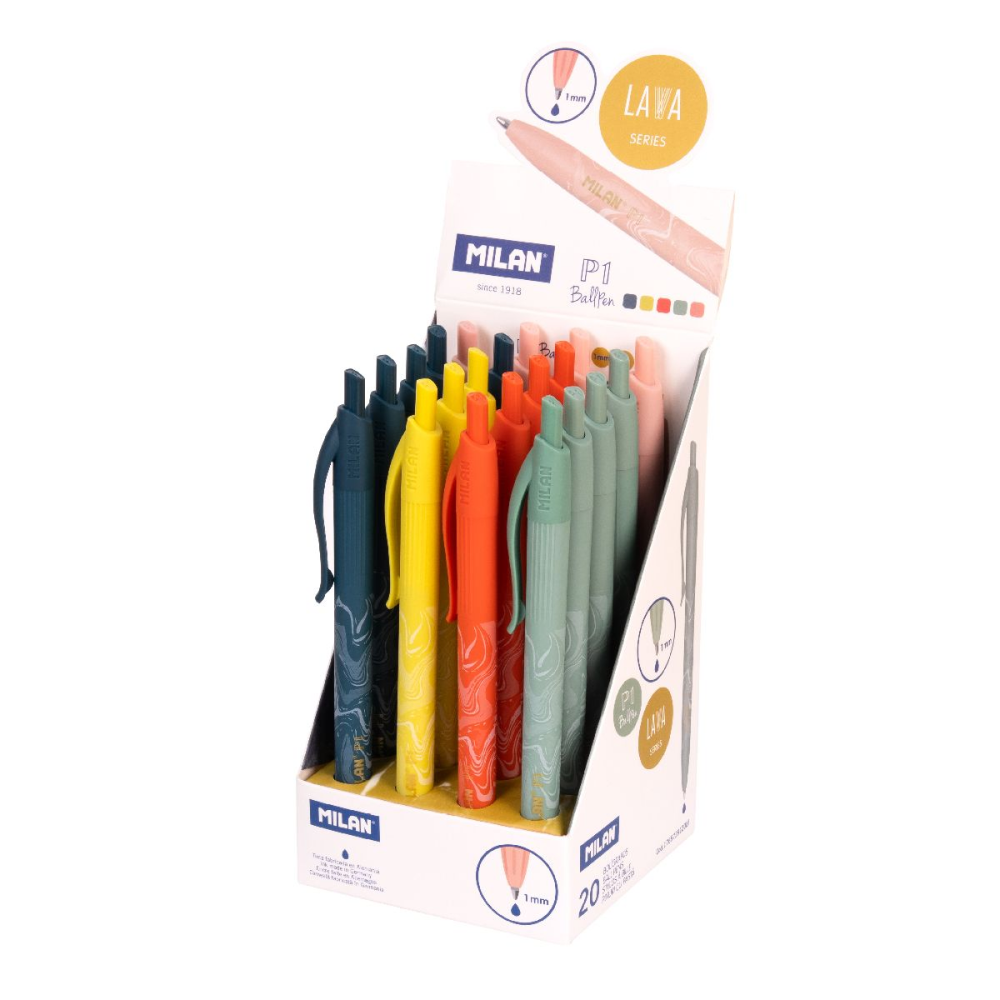 Ручка шариковая автоматическая "P1 Lava", 1 мм, ассорти, стерж. синий - 2