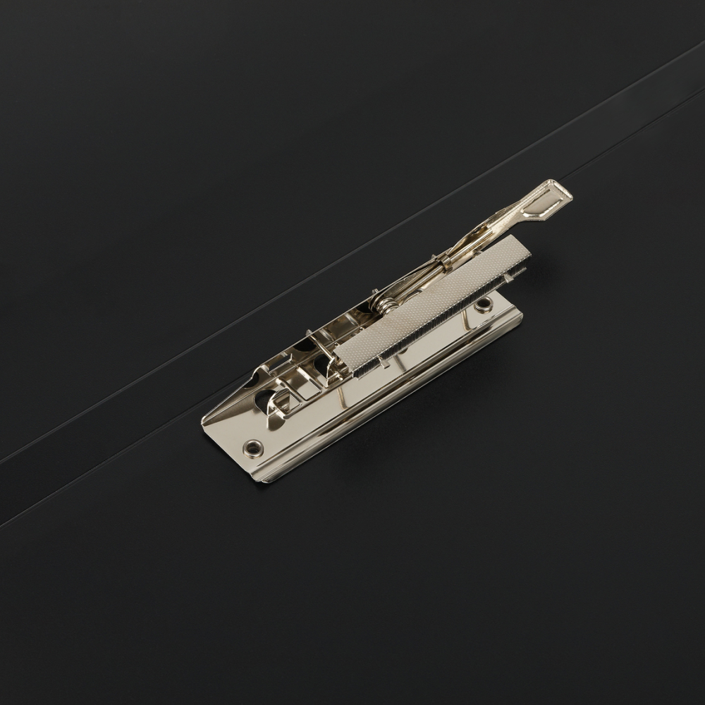 Папка В-611 "Стандарт" с зажимом и карманом, пластик , черный - 3