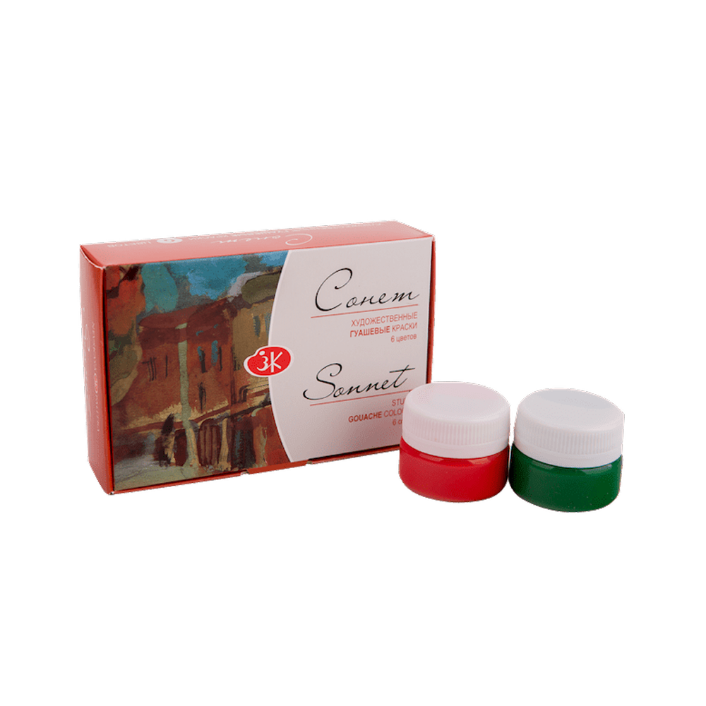 Краски гуашевые "Сонет", набор 6 цветов