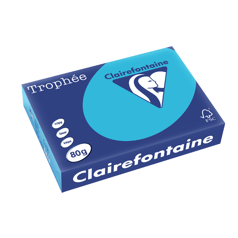 Бумага цветная "Trophée", А4, 500 листов, 80 г/м2, ярко-голубой