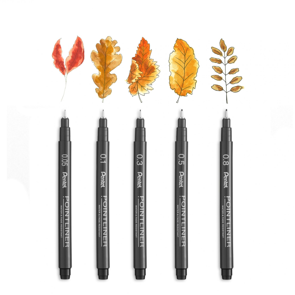 Набор ручек капиллярных "Pointliner", 5 шт, черный - 4